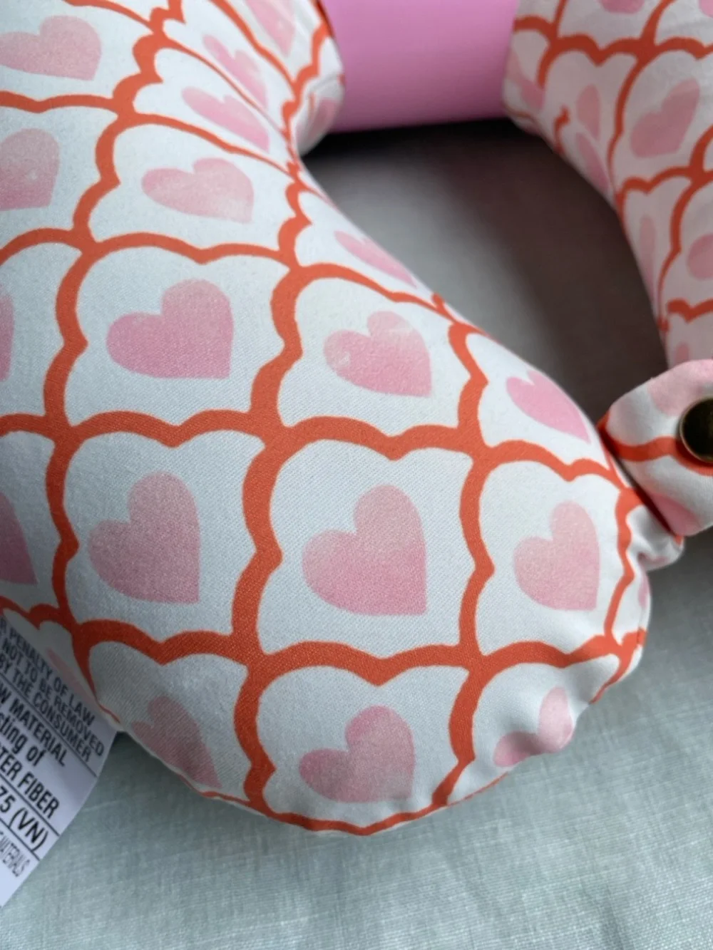 NWT Roller Rabbit x Target geo hearts pink white travel neck pillow